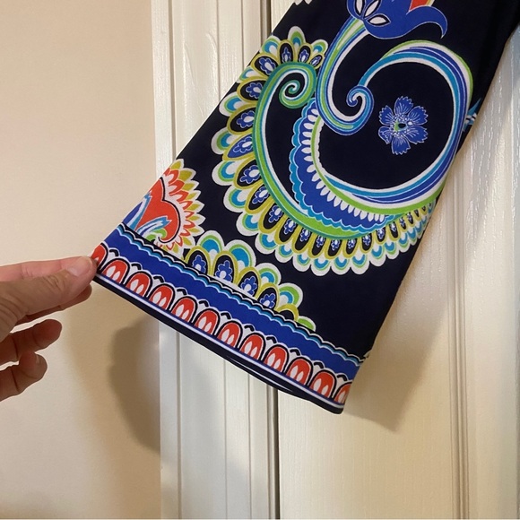 Laundry By Shelli Segal Blue and Orange Dress - Picture 11 of 12